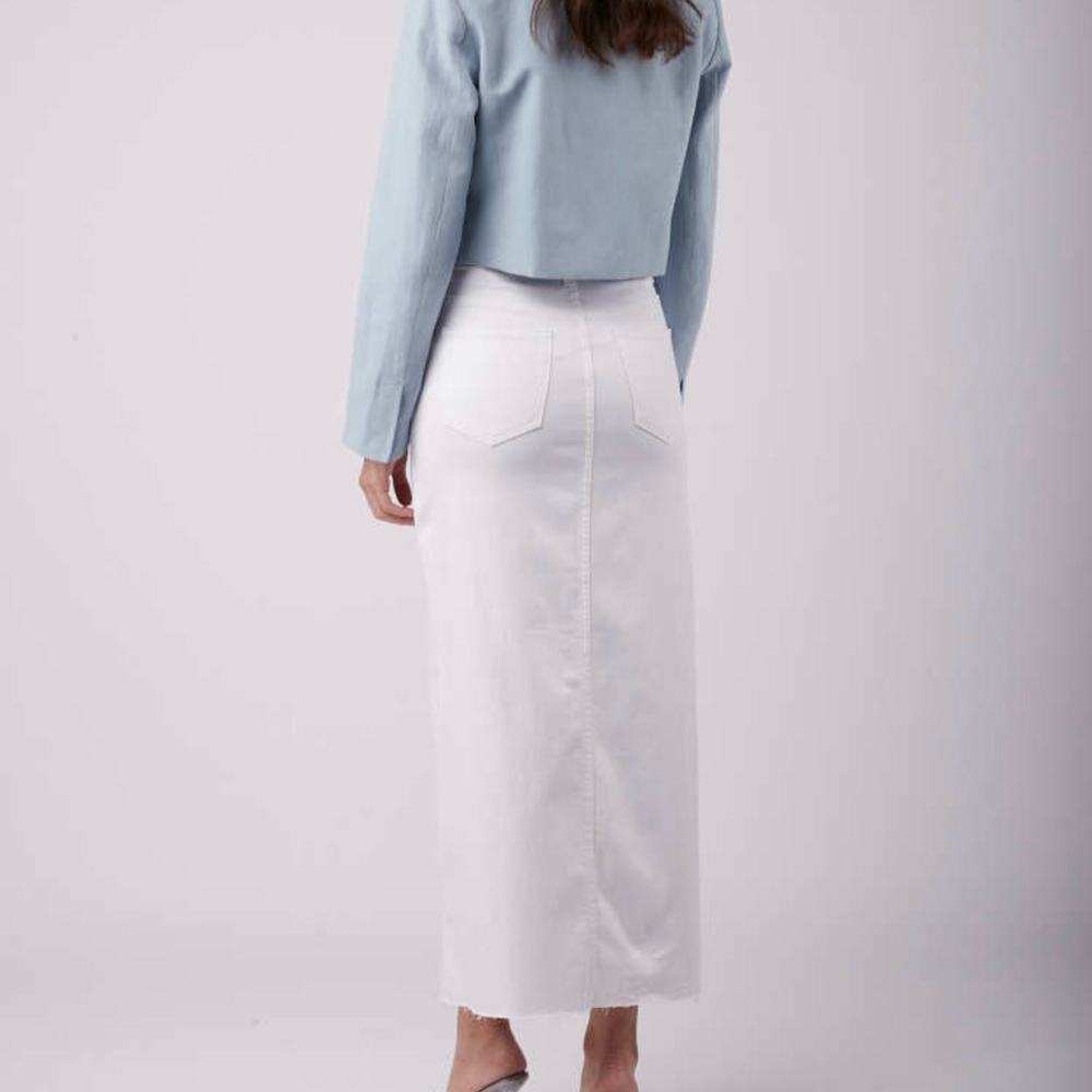 White denim maxi skirt